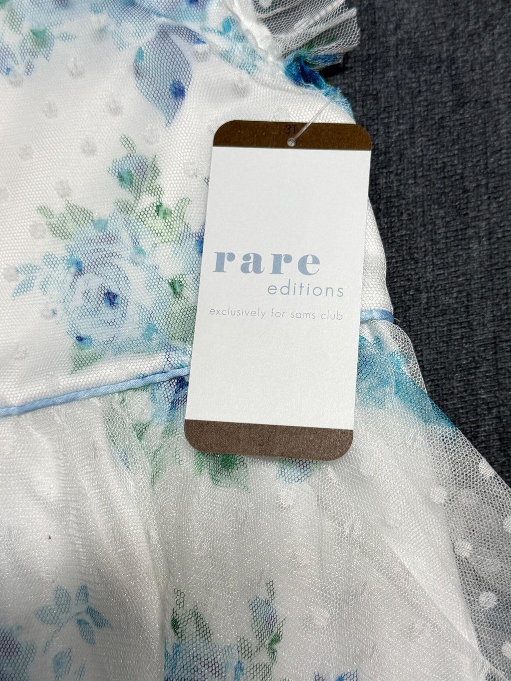 NWT Rare Editions Occasion Dress Toddler Girls 3T Blue Floral Boho Embroidered