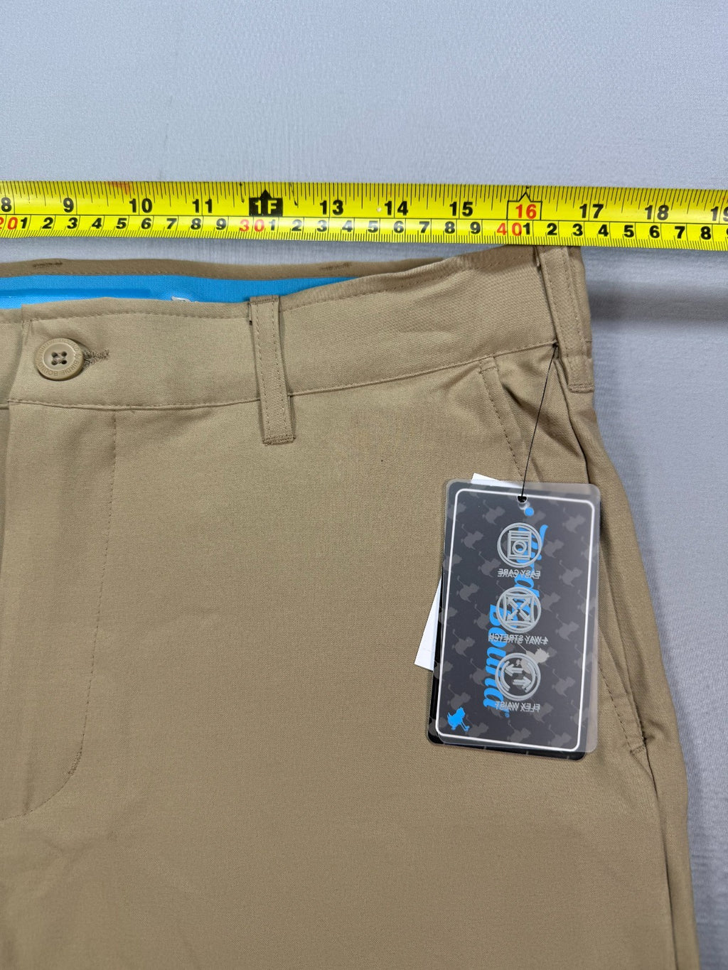 NWT Birdie Bound Straight Leg Pants Mens 34x32 Beige Flat Front Lightweight Golf
