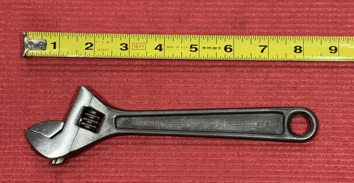 VINTAGE JH WILLIAMS AP-8X  8" SUPERJUSTABLE WRENCH CRESCENT WRENCH MADE IN USA
