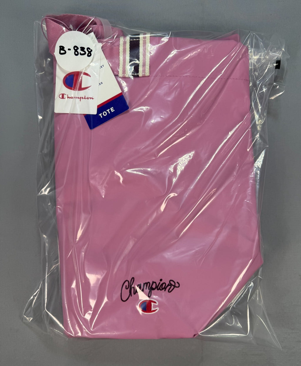 NWT Champion Logo Tote Shoulder Bag Women's Pink Purse Gym Travel Zip Pocket