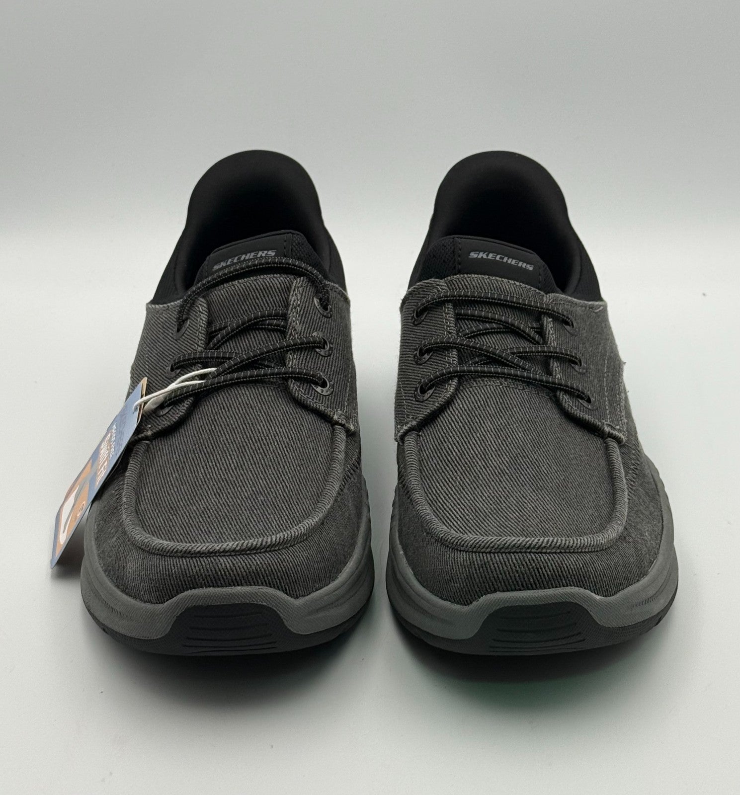 Skechers Canvas SWIFT Fit Slip-On Sneakers Men's 12 Black Low Top Running Shoes