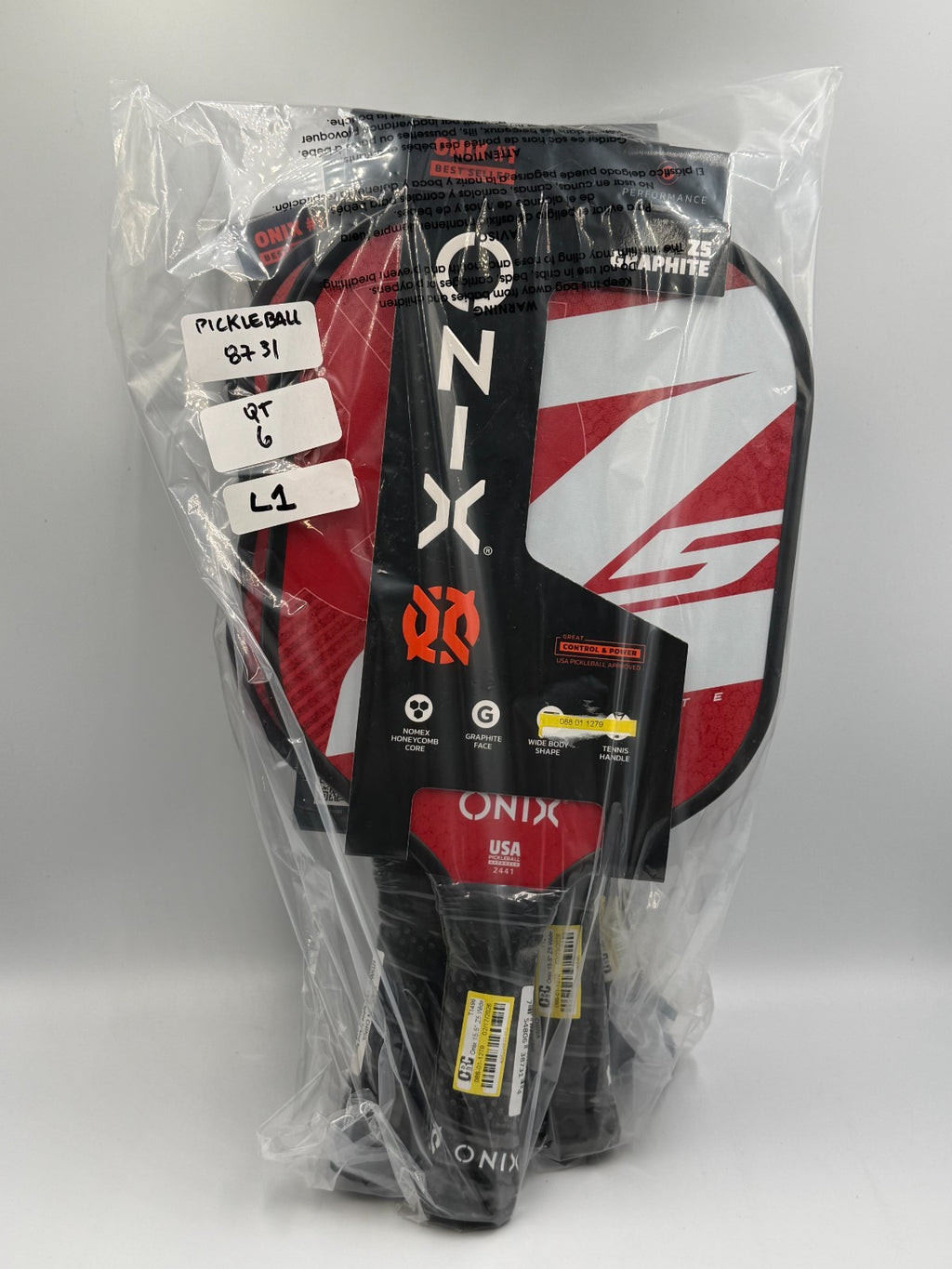 New ONIX Z5 Graphite Pickleball Paddle Wide Body Carbon Fiber Honeycomb Red