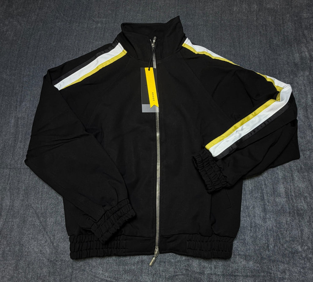 NWT Rhude Traxedo Jacket Men's Medium Black Full-Zip Long Sleeve Slash Pockets