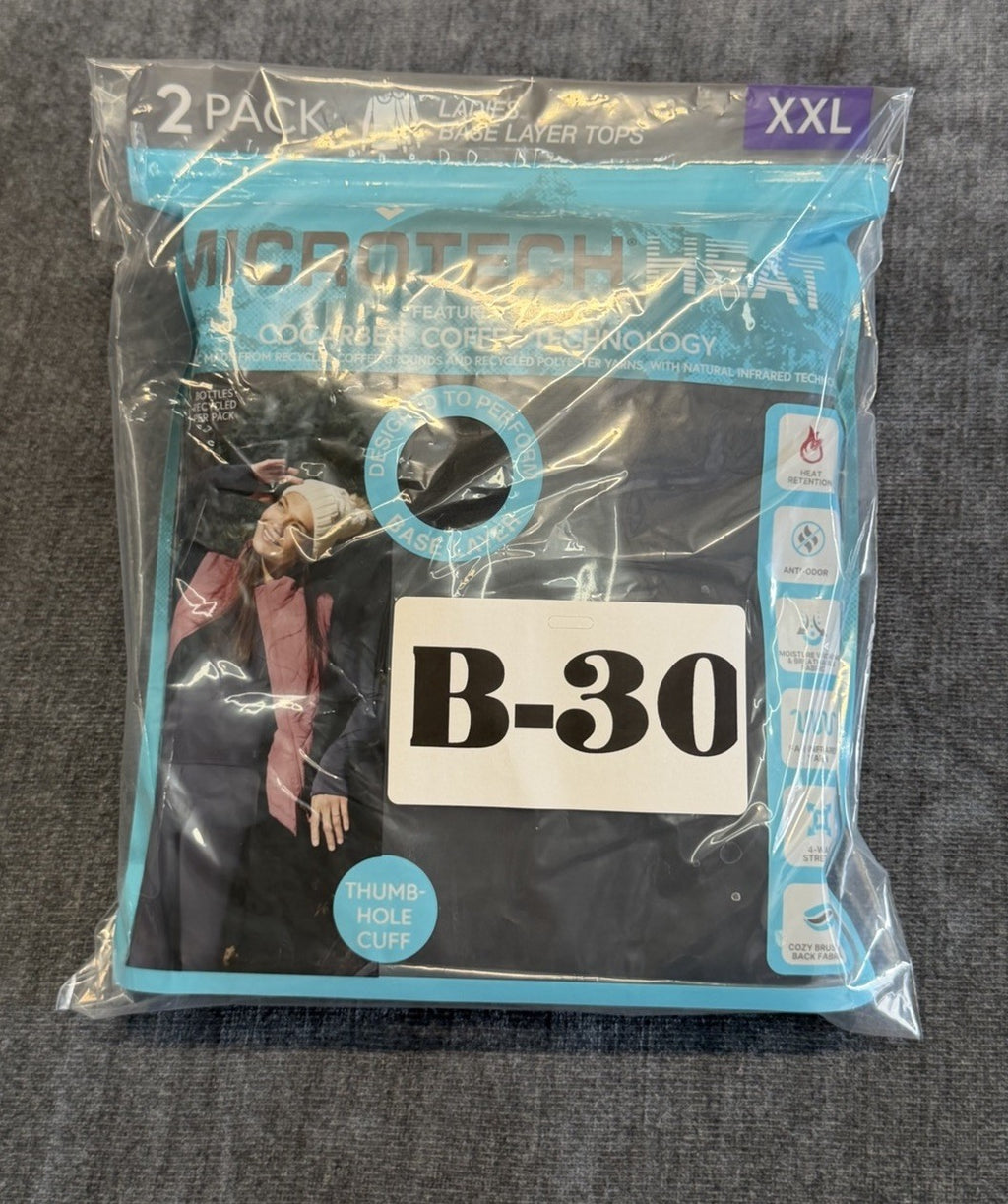Free Country Microtech Heat Base Layer Tops Women s 2XL Black Preppy - Pack of 2