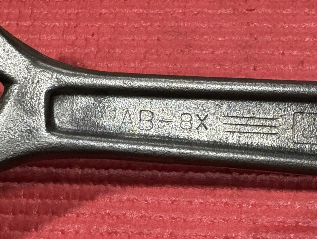 VINTAGE JH WILLIAMS AP-8X  8" SUPERJUSTABLE WRENCH CRESCENT WRENCH MADE IN USA