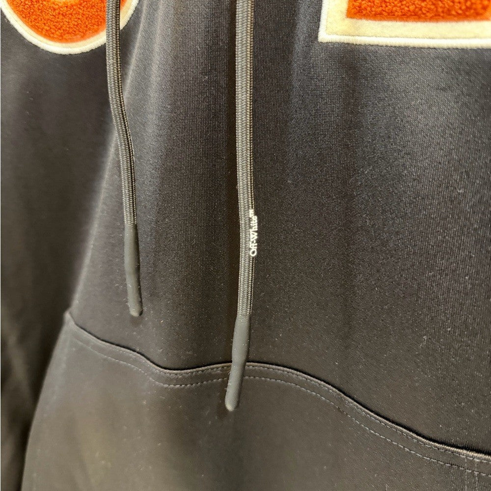 Off-White Black and Orange Men's hoodie Size XL