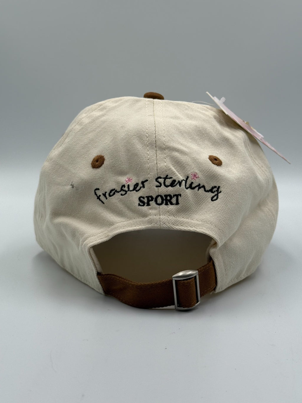 Frasier Sterling Football Helmet Dad Hat Cream Brown Adjustable Strapback Cap