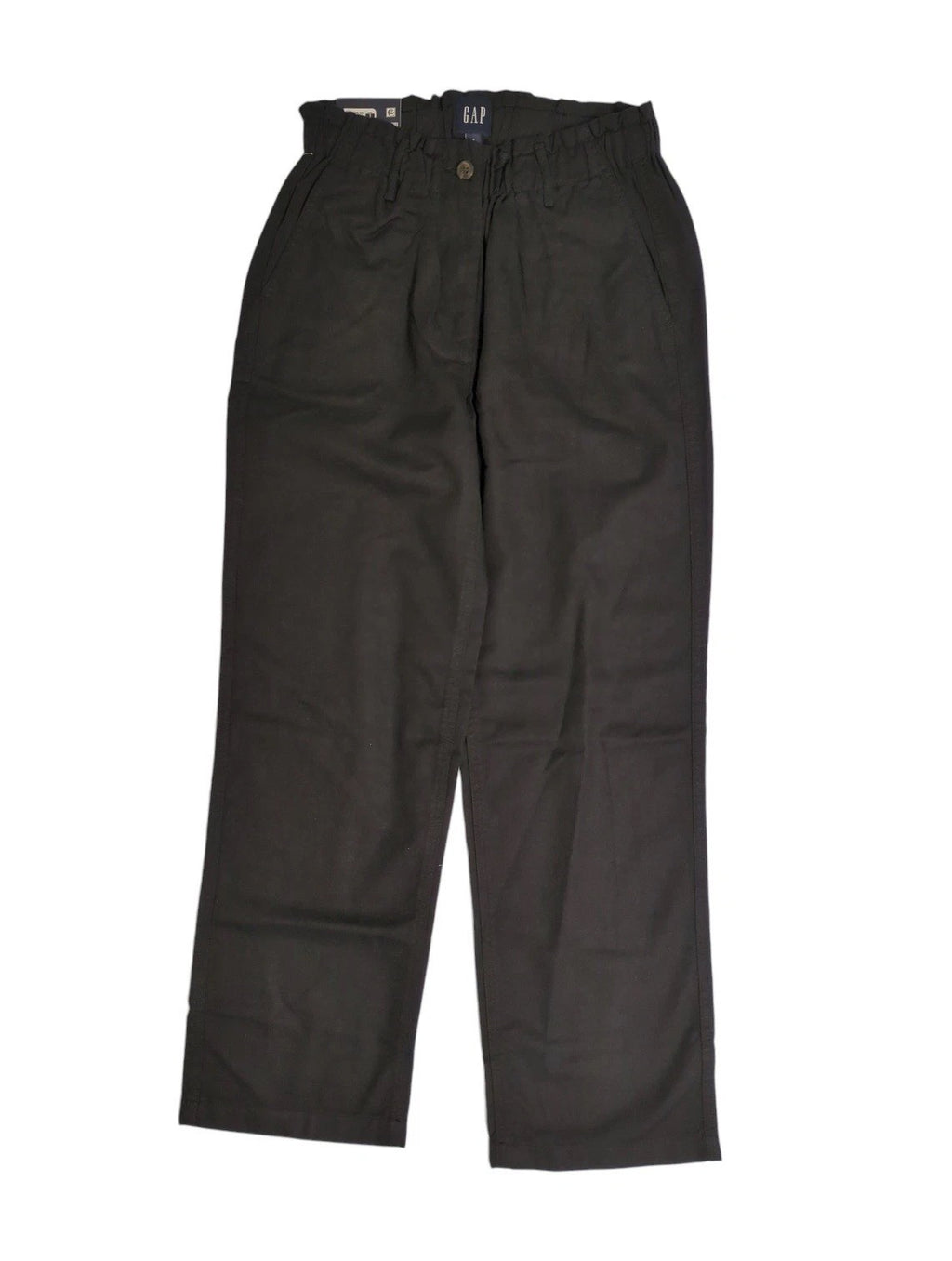 Gap Relaxed Fit Straight Leg Easy Twill Pant Women's XL Black Flat Front Preppy