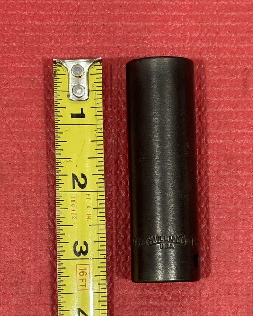 Vintage Williams Tools 14-622, 1/2" Drive SAE 11/16" Well Deep Impact Socket USA