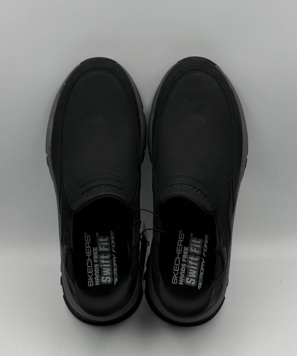 Skechers Hands Free Swift Fit Izaiah Casual Slip-On Sneaker Men 10 Black Leather