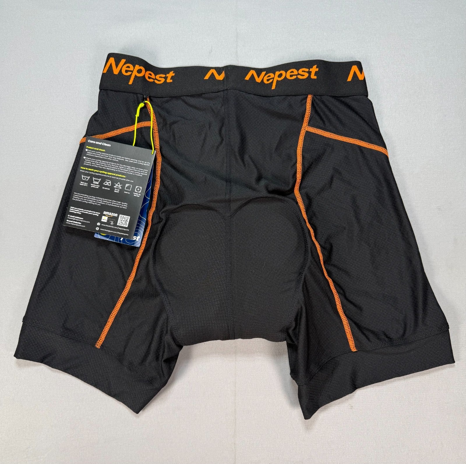 NWT Nepest Padded Cycling Shorts Men's Medium Black Bike Underwear Bicycle Gear