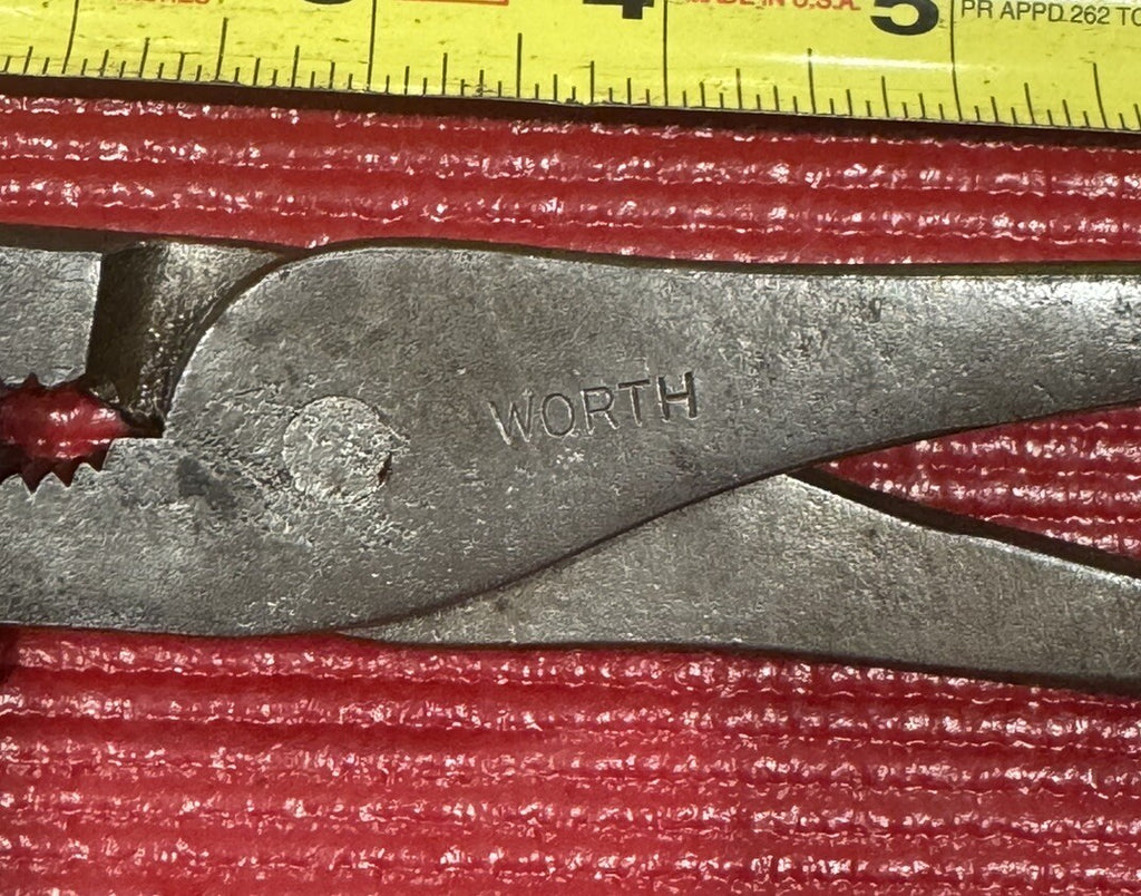 Vintage Worth Tools 10” Gas Pliers Gripping Plier STEEL Made In USA RARE N3