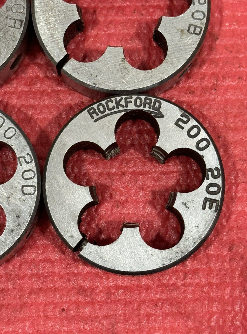 ROCKFORD 200 straight pipe split die 4 Pc Set 20A,20B,20D,20E