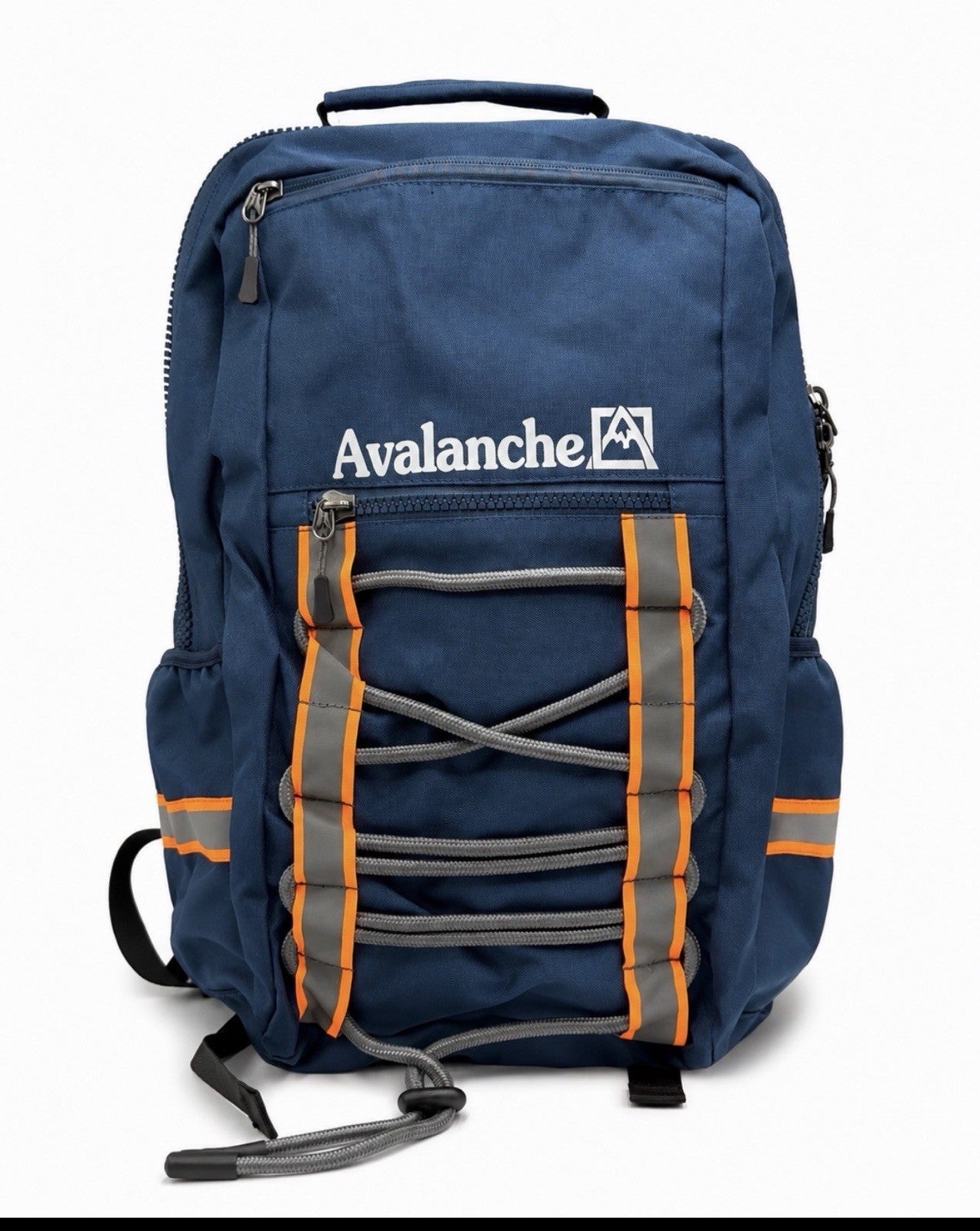 NWT Avalanche Outdoor Reflective Backpack Navy Orange School Travel Hiking Bag