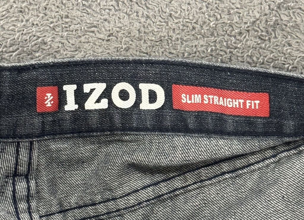 Izod Men's 5 Pocket Slim Straight Fit Blue Jeans Size 38x32 RN 110237