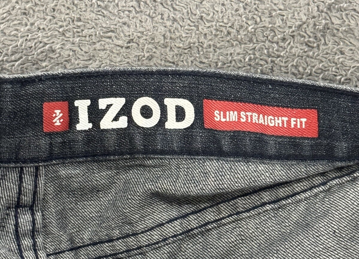Izod Men's 5 Pocket Slim Straight Fit Blue Jeans Size 38x32 RN 110237