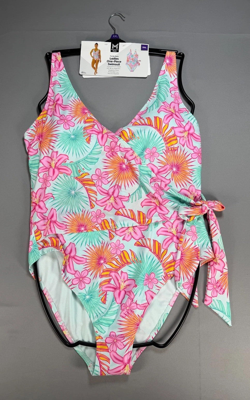 Member's Mark Adjustable Strap One-Piece Swimsuit Women's 2XL Multicolor Floral