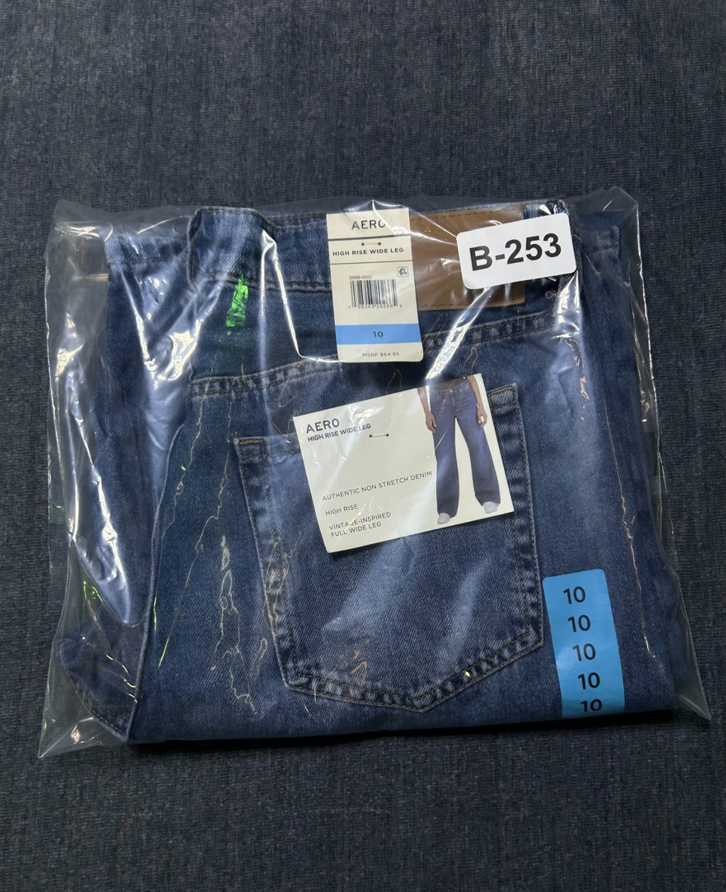NWT Aeropostale Vintage Inspired Wide Leg Jeans Women's 10 Blue Denim High Rise