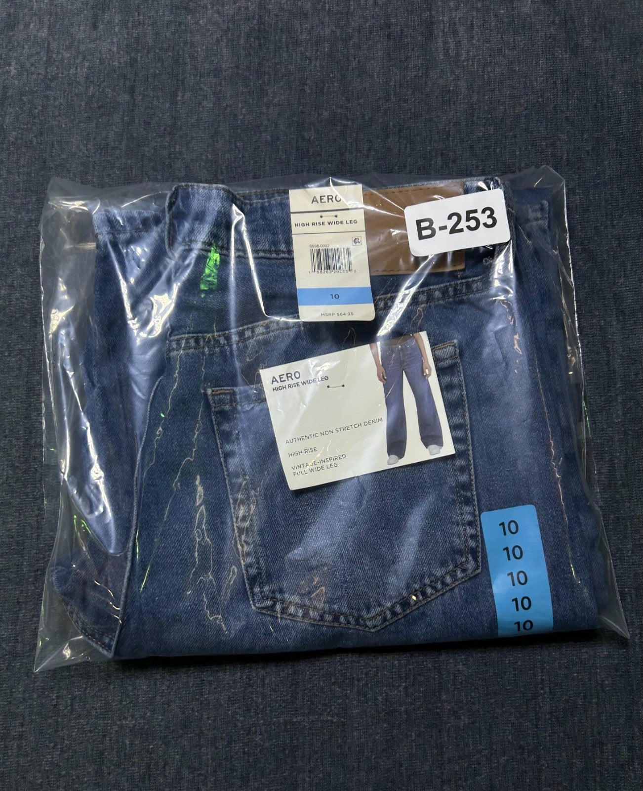 NWT Aeropostale Vintage Inspired Wide Leg Jeans Women's 10 Blue Denim High Rise