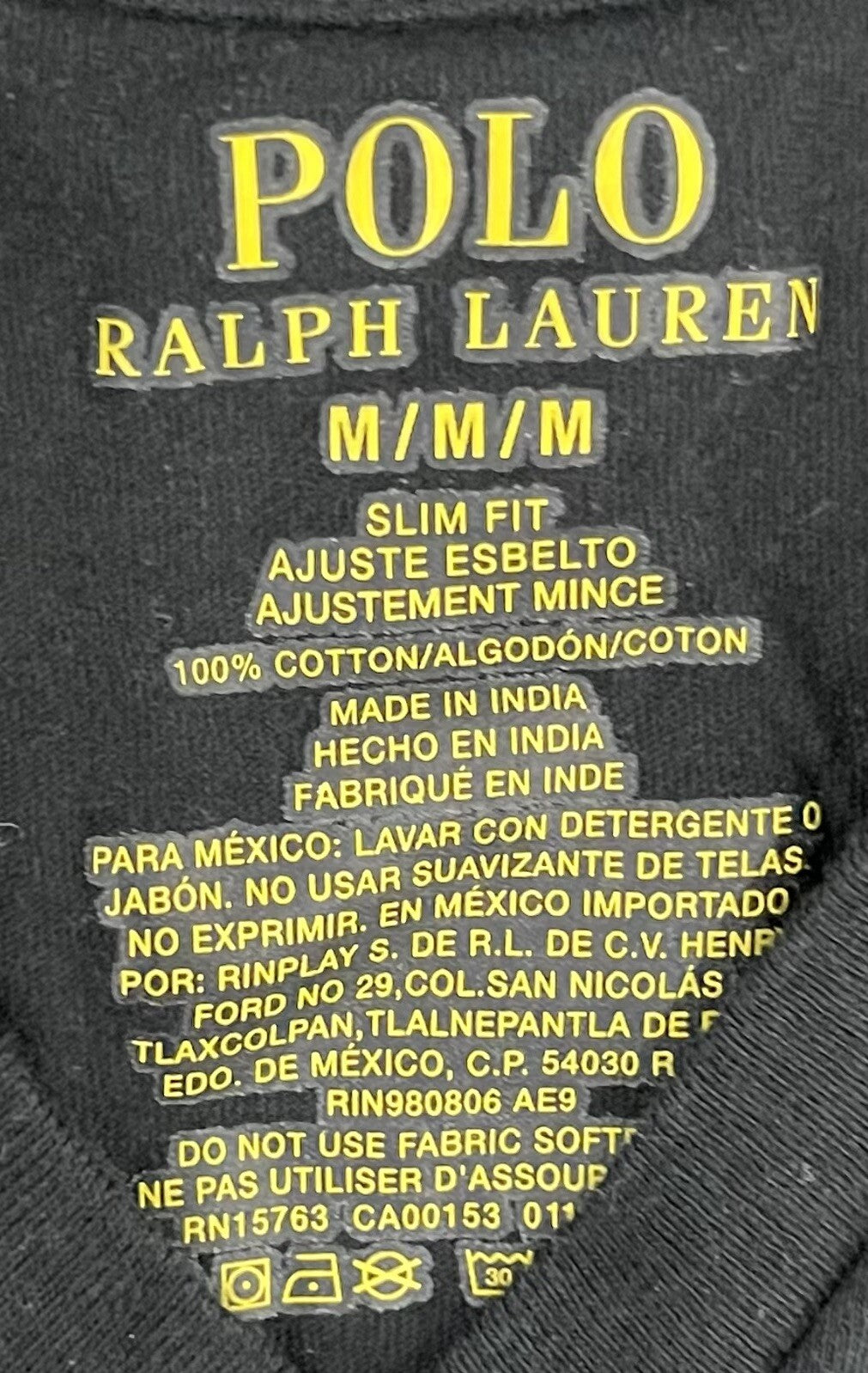 Polo Ralph Lauren T-Shirt Men's Medium (M) Black Red Pony Short Sleeve Casual