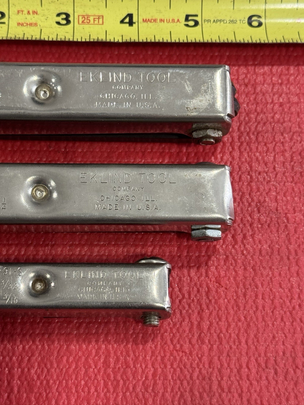 EKLIND TOOLS FOLDING HEX KEY ALLEN WRENCHES No.51,812,91-S  Chicago USA 3 Pc Lot