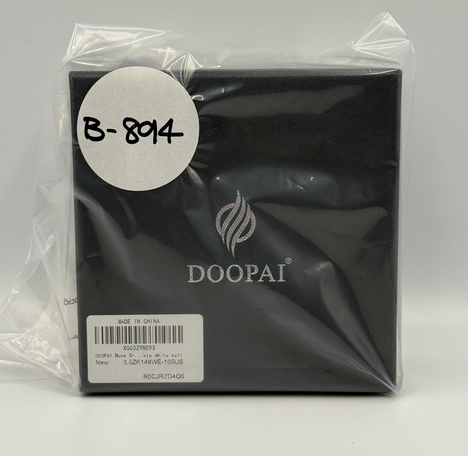 DOOPAI Genuine Leather Dress Belt Men's 41 White Single Prong Adjustable w/ Box