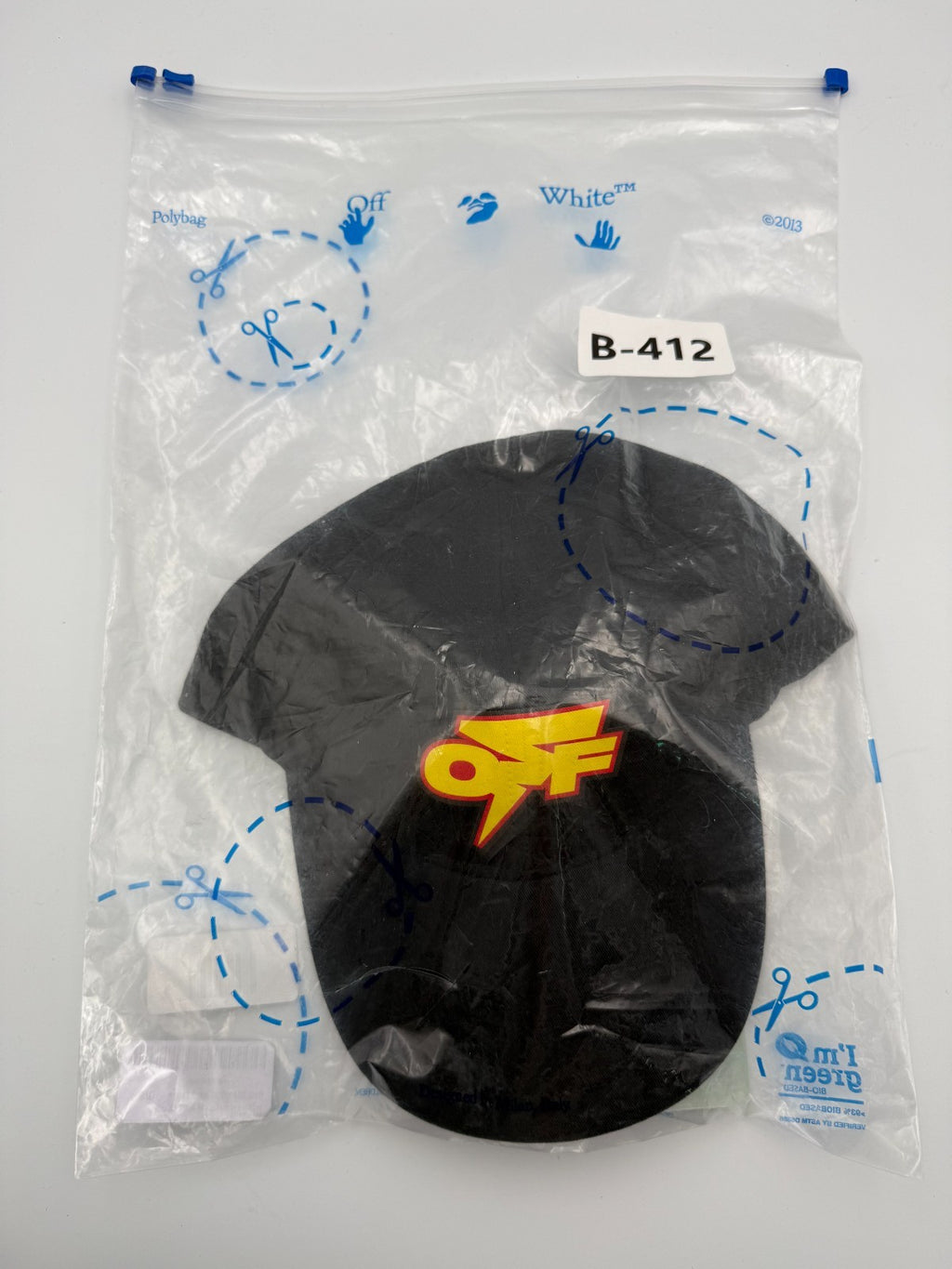 NWT Off-White Thunder Baseball Hat Men's Black Embroidered Sports Snapback Cap