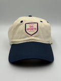 Frasier Sterling Go Sports Strapback Hat Cream Navy Adjustable Baseball Cap