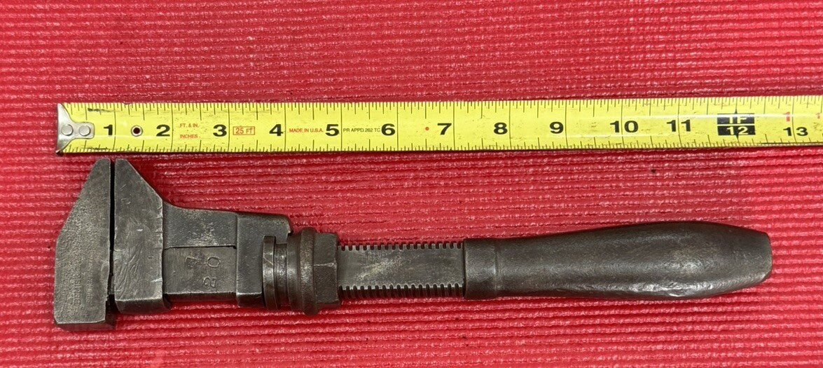 Vintage BEMIS & CALL Co. 12" Steel Adjustable Monkey Wrench Made in USA