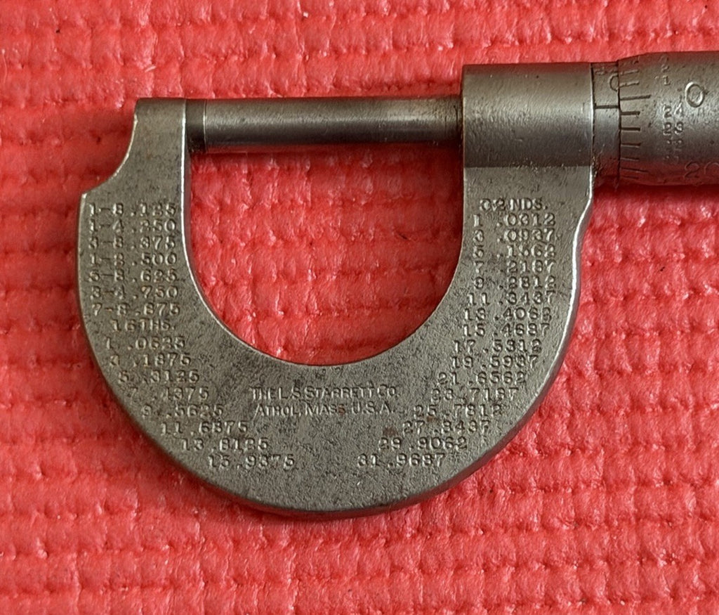 Vintage L.S. Starrett No. 209 CF 0-1” Machinist Micrometer – Athol Mass USA