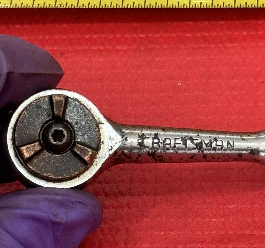 Vintage Craftsman VM-43174 1/4" Drive Tri-wing Ratchet Fine Tooth Made in USA