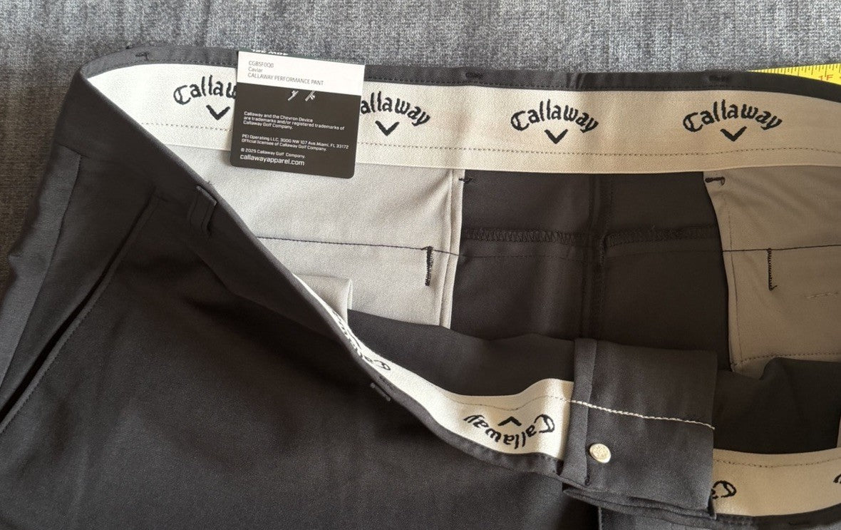 Callaway Opti-Dri Stretch Golf Pants Caviar Men's 40x42 Performance NWT