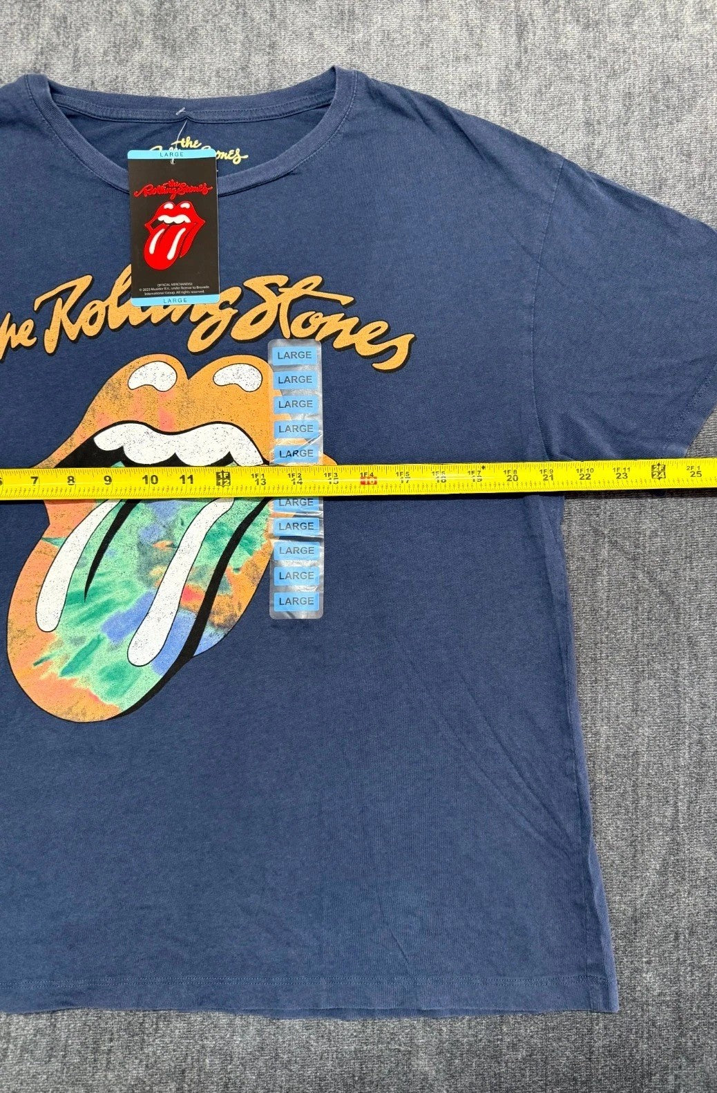 NWT The Rolling Stone Graphic Print T-Shirt Women Large Blue Casual 100% Cotton