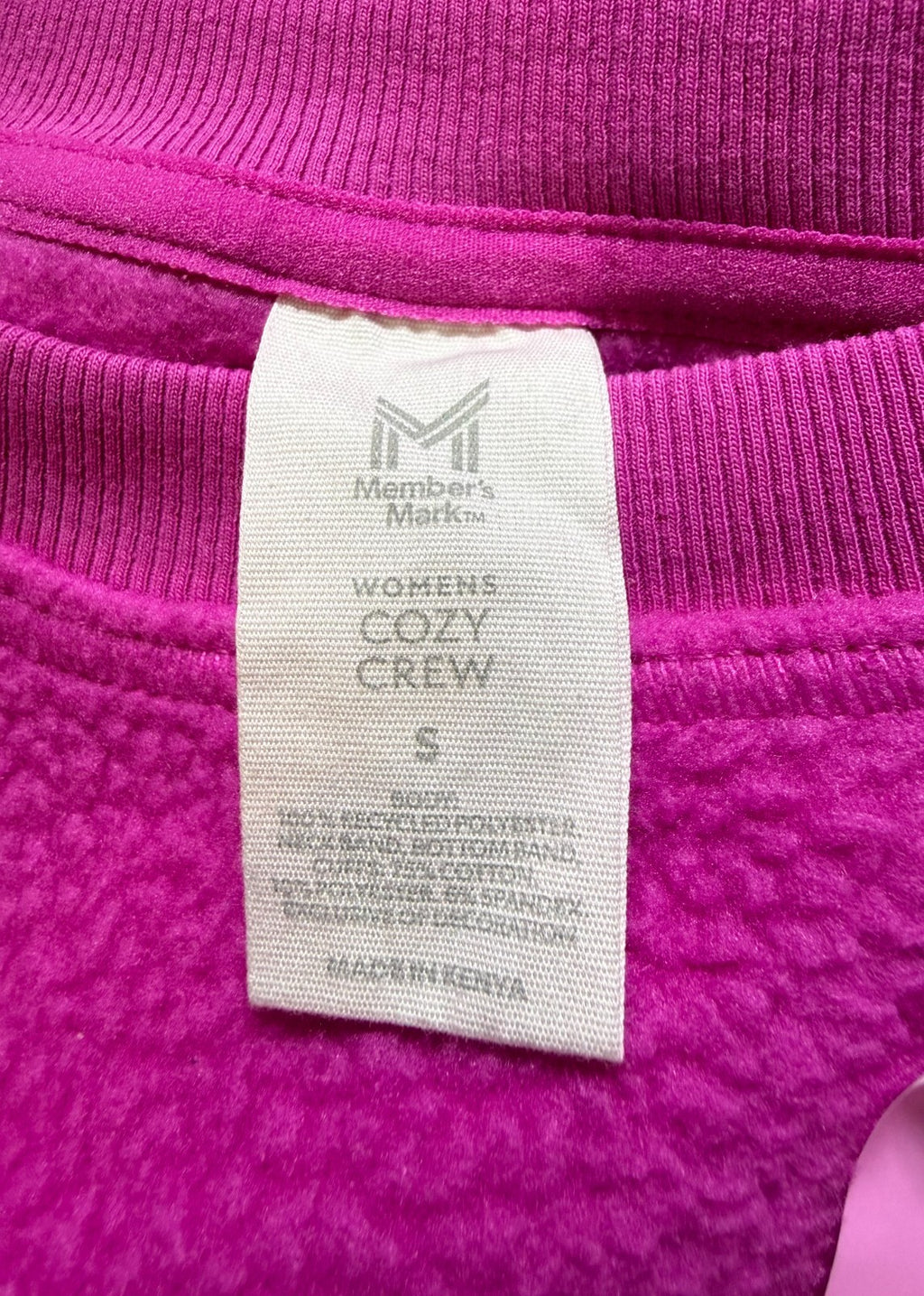 NWT Member's Mark Cozy Crew Neck Sweatshirt Women's Small Purple Casual Pullover