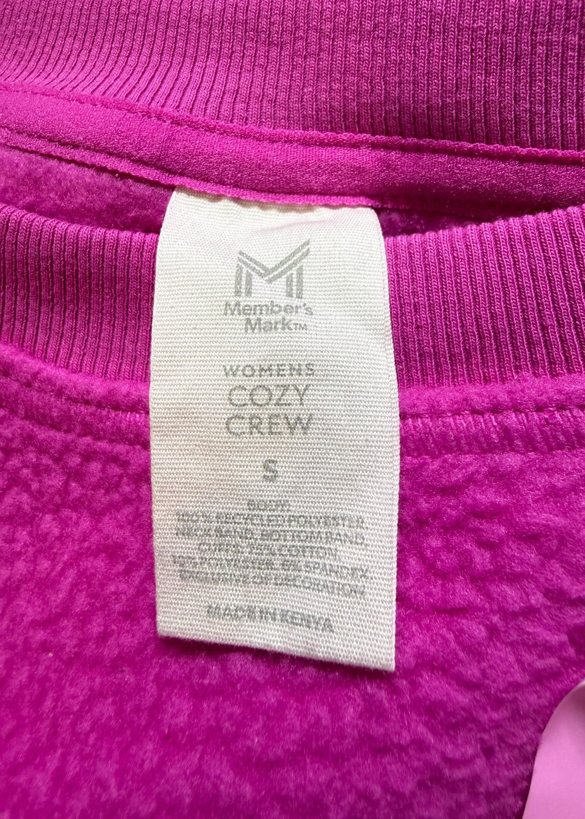 NWT Member's Mark Cozy Crew Neck Sweatshirt Women's Small Purple Casual Pullover