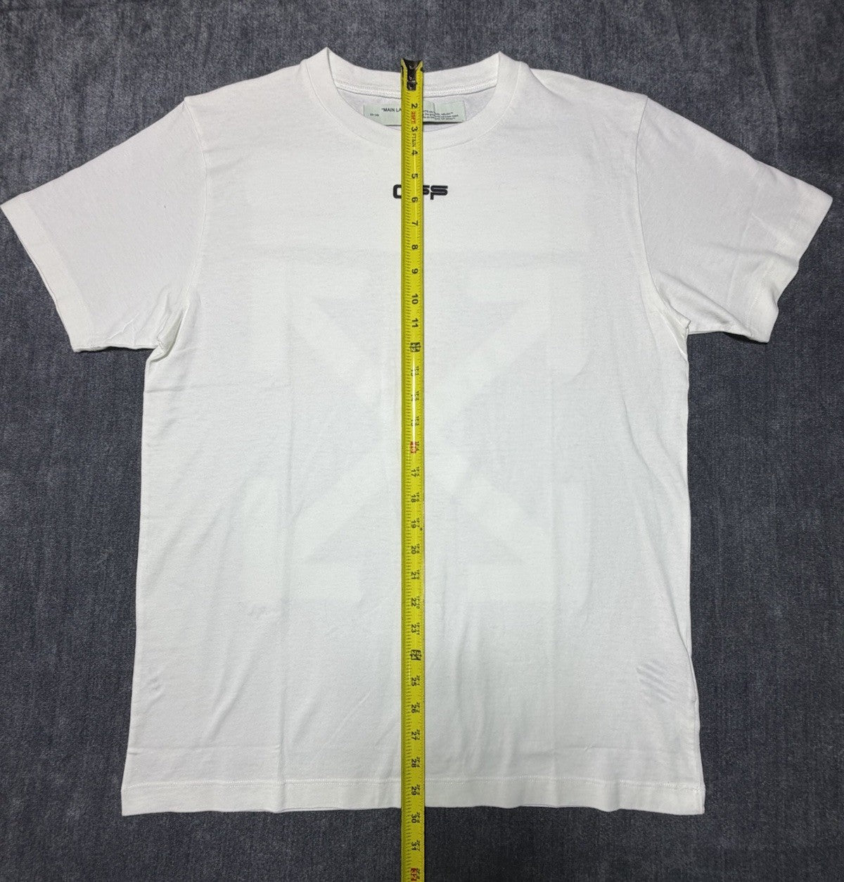 Off-White White Printed Cotton Crew Neck Oversized Size Large T-Shirt NEW