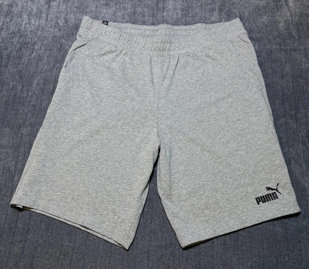 NWT PUMA Essential Jersey Shorts Men's 2XL Gray Pull-On Summer Elastic Waist