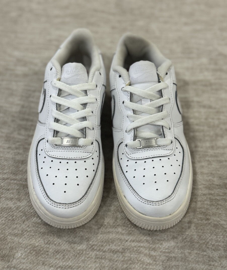 NIKE Air Force 1 Low GS Triple White Shoes DH2920-111 Kids Size 5.5Y