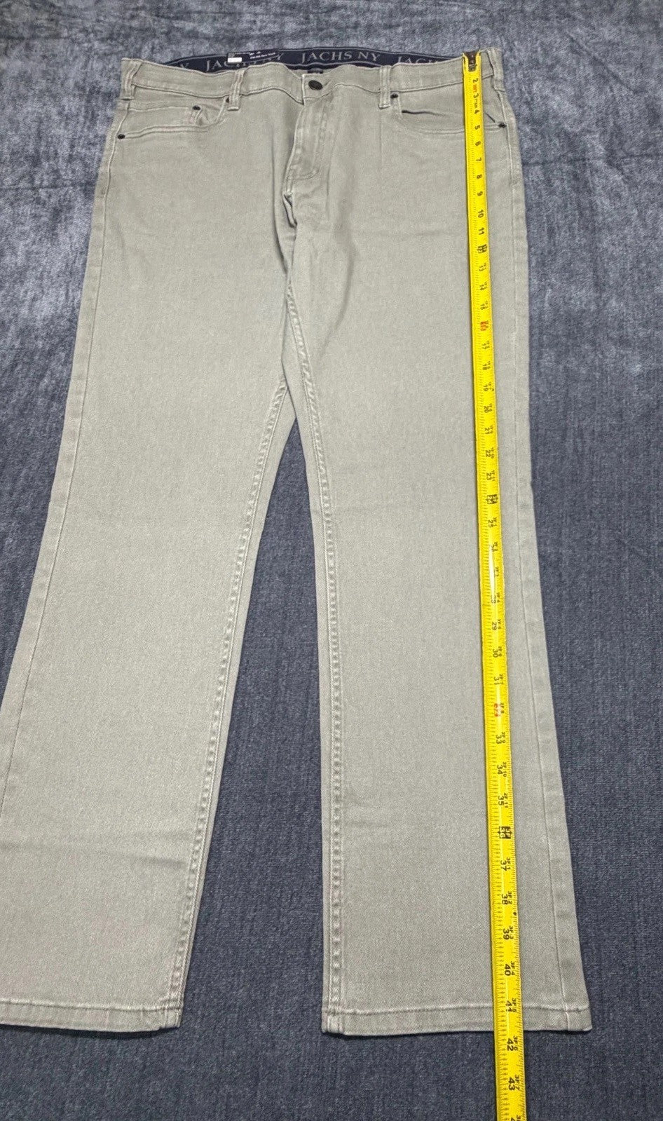 NWT Jachs New York Denim Pant Men's 40X32 Gray Straight Leg Casual 5-Pockets