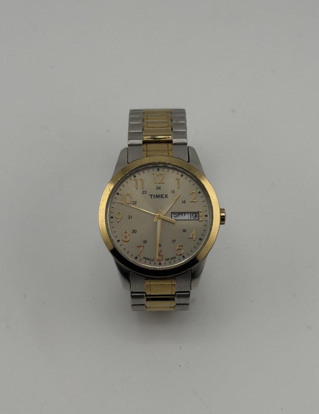 TIMEX SOUTH STREET SPORT MENS T2M935 TWO-TONE WATCH 36mm DAY-DATE