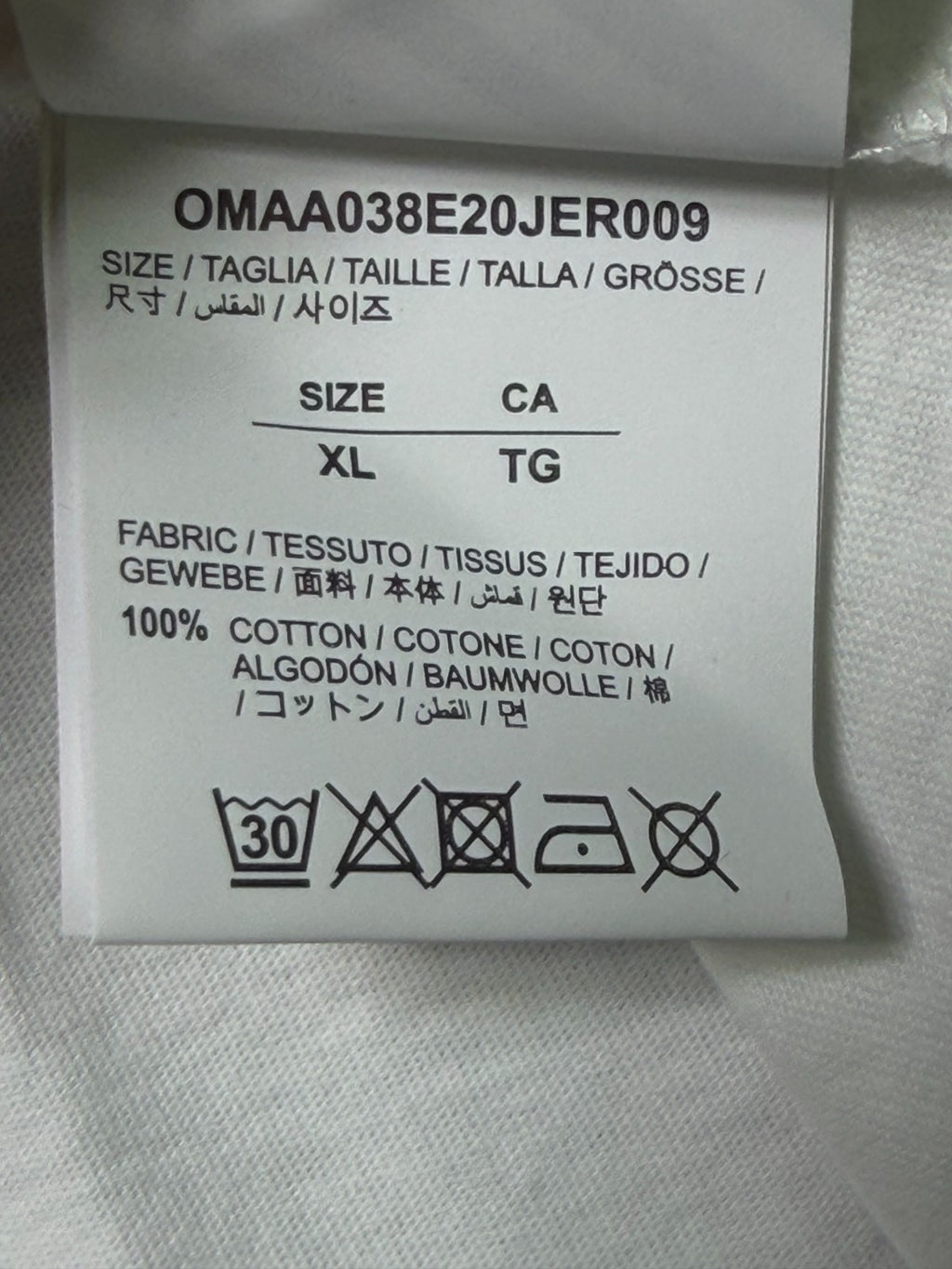 NWT Off-White Underlined Logo T-Shirt Men's XL White Short Sleeve 100% Cotton