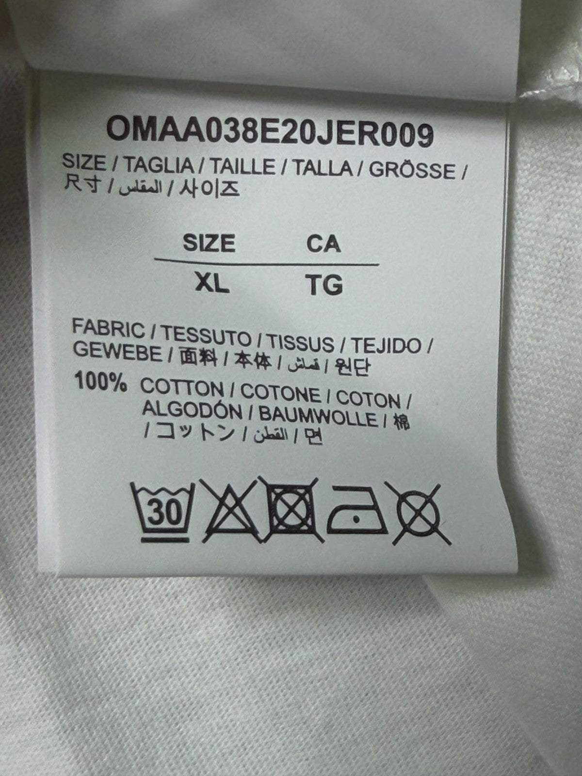 NWT Off-White Underlined Logo T-Shirt Men's XL White Short Sleeve 100% Cotton