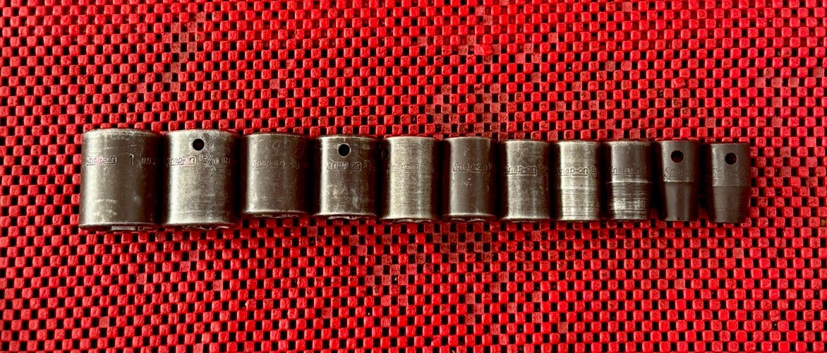 Snap-on Tools 311IMYA 11pc 1/2" 6pt SAE Shallow Impact Socket Set USA Made
