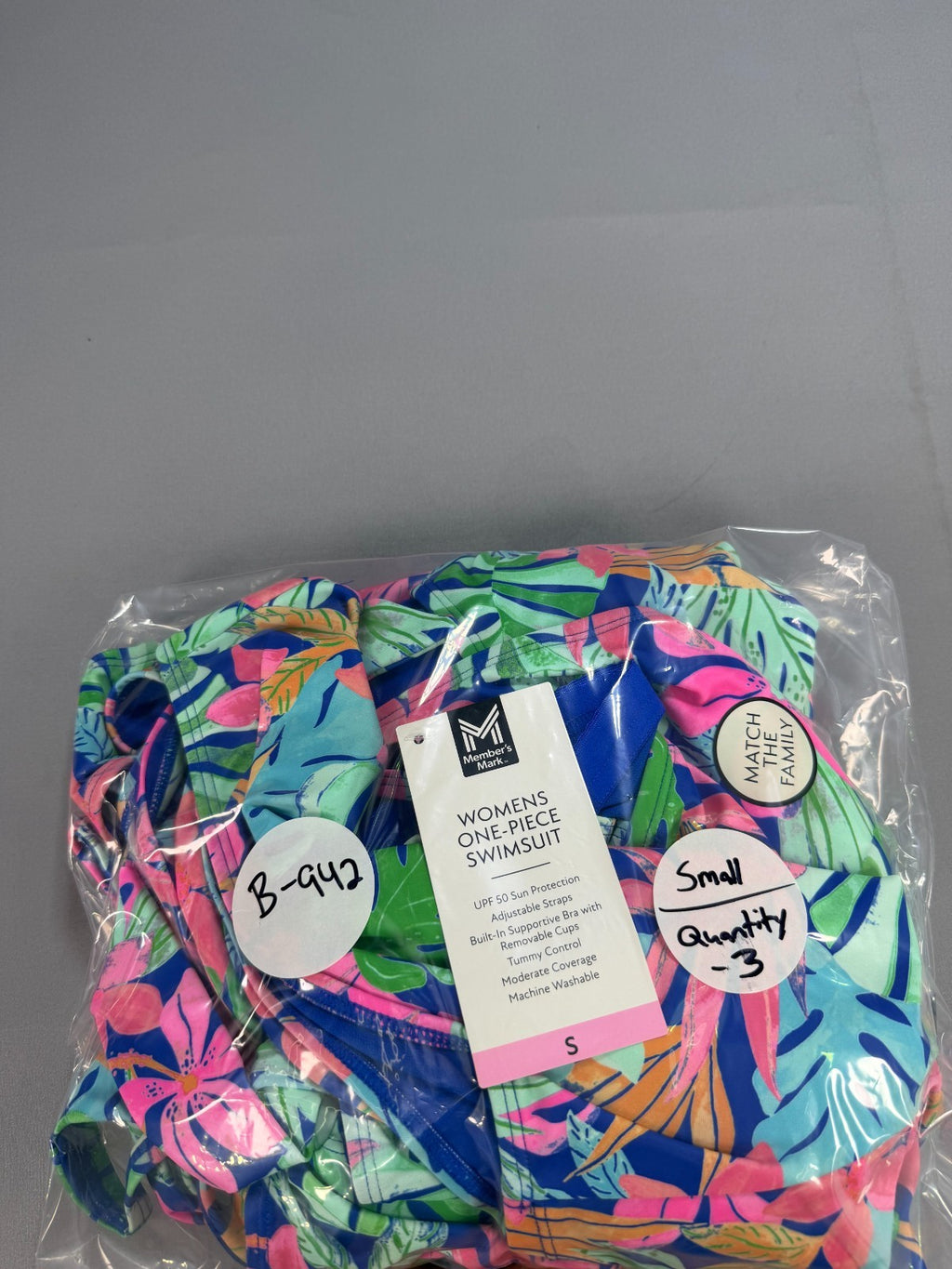 Member's Mark One-Piece Swimsuit Women Small Multicolor Floral Adjustable Strap