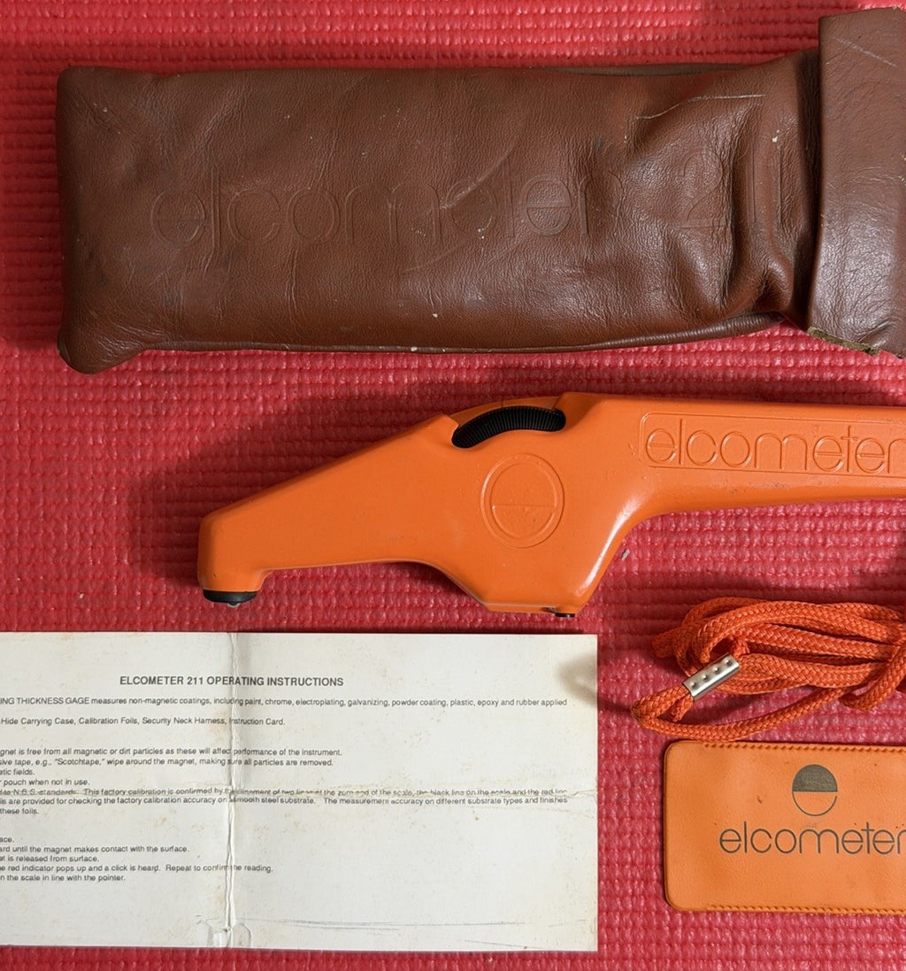 Elcometer 211 Mechanical Coating Thickness Gauge W/Original Case & Papers