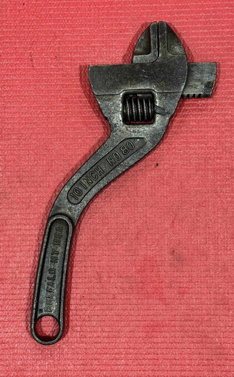 Vintage Westcott No. 80, 10 Inch S-Curved Adjustable Wrench Keystone Mfg Co. USA