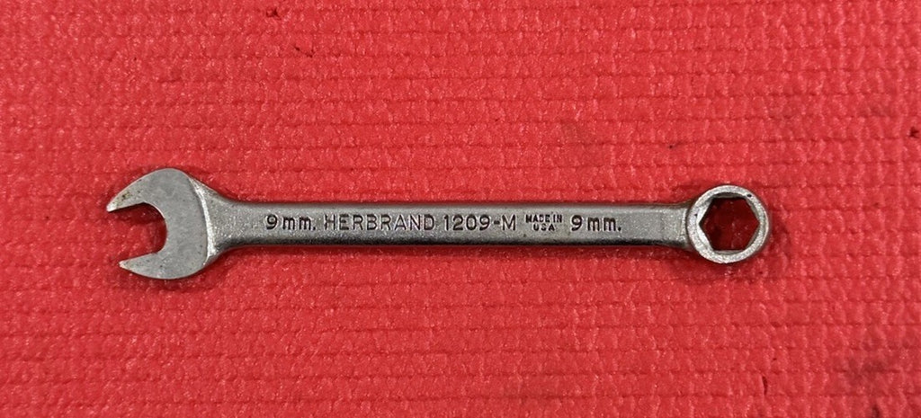 Vintage Herbrand Tools 1209-M 9mm 6 Point Combination Wrench Metric Made In USA