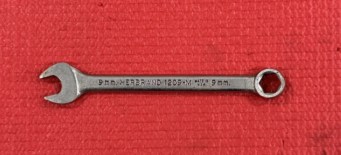 Vintage Herbrand Tools 1209-M 9mm 6 Point Combination Wrench Metric Made In USA