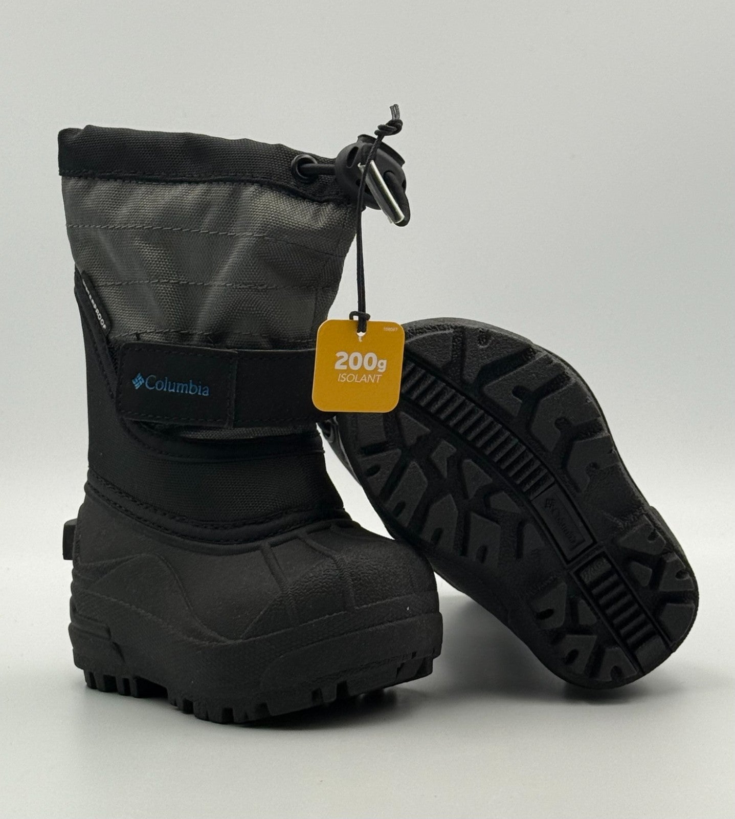 Columbia Powderbug Plus II Waterproof Snow Boots Toddler 4 Black Hook & Loop