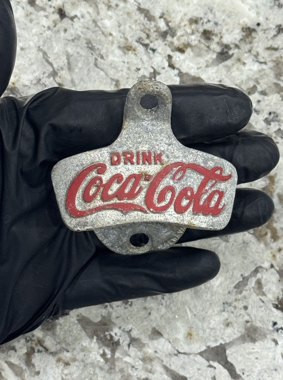Vintage Star X Coca-Cola Metal Bottle Opener Wall Mounted Brown Co. Rare